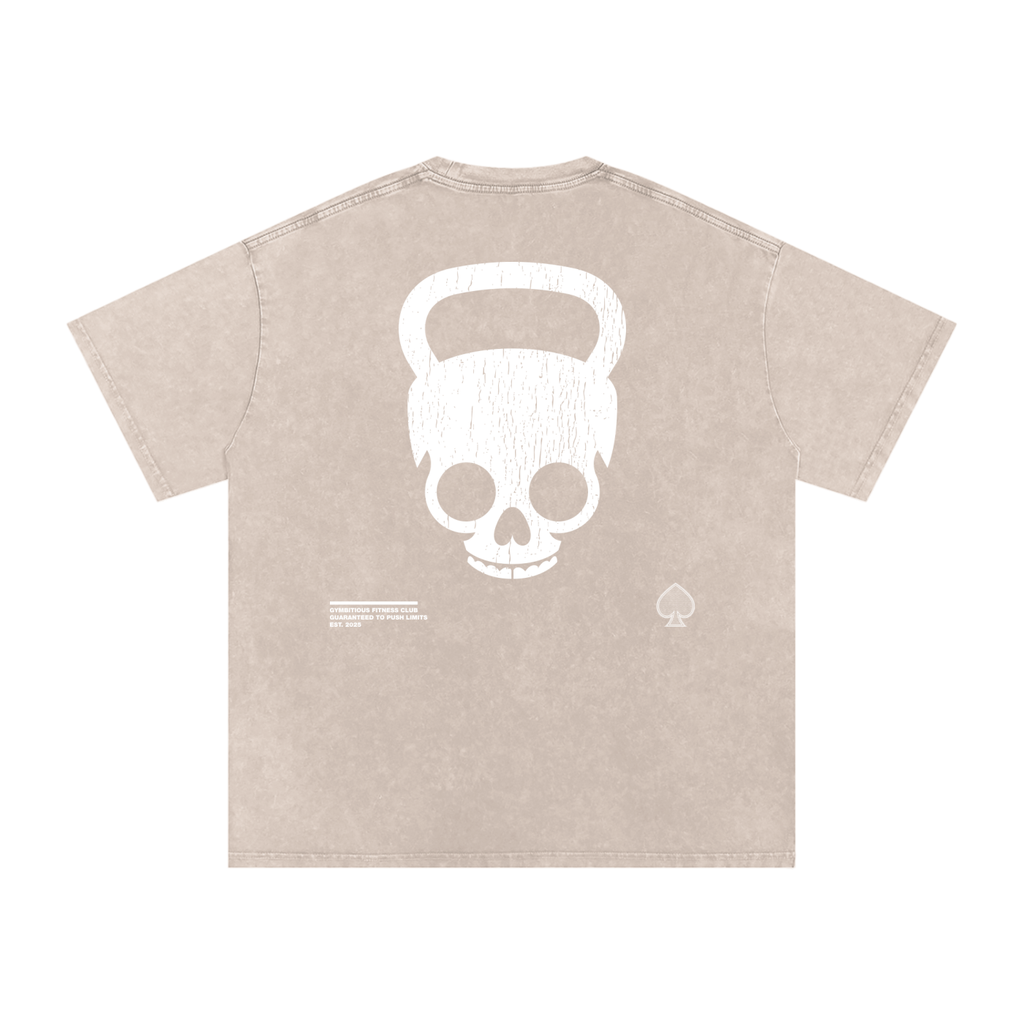 Gymbitious Fitness Club Snow Washed Oversized Cotton T-Shirt