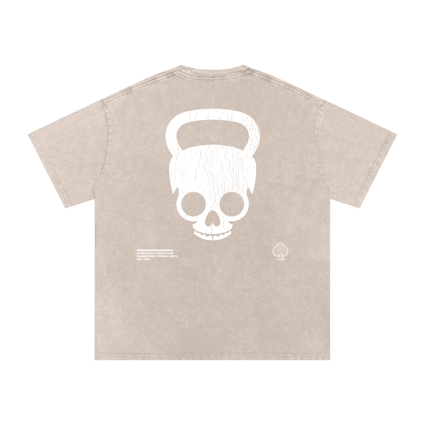 Gymbitious Fitness Club Snow Washed Oversized Cotton T-Shirt