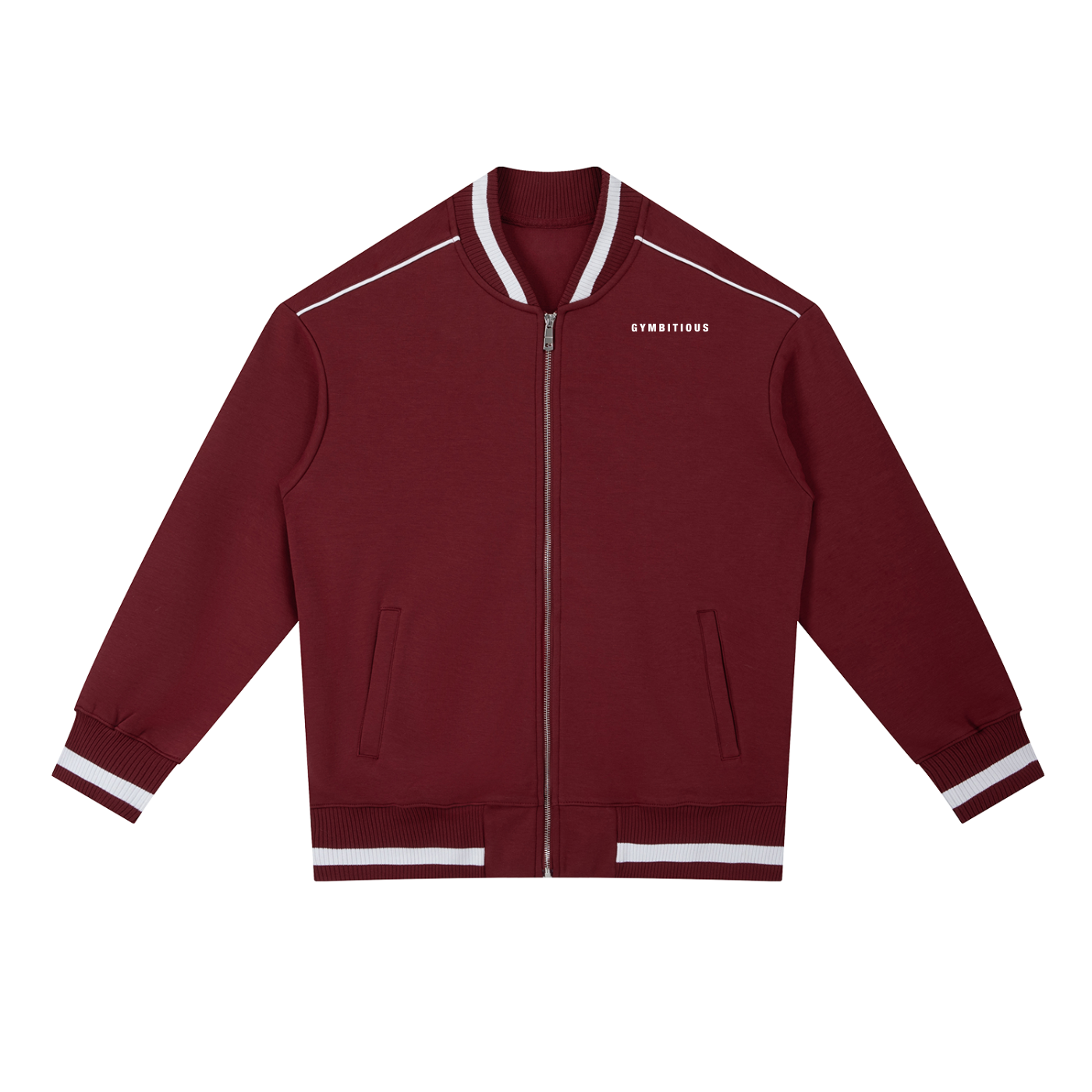 GYMBITIOUS MINIMAL VARSITY BOMBER JACKET