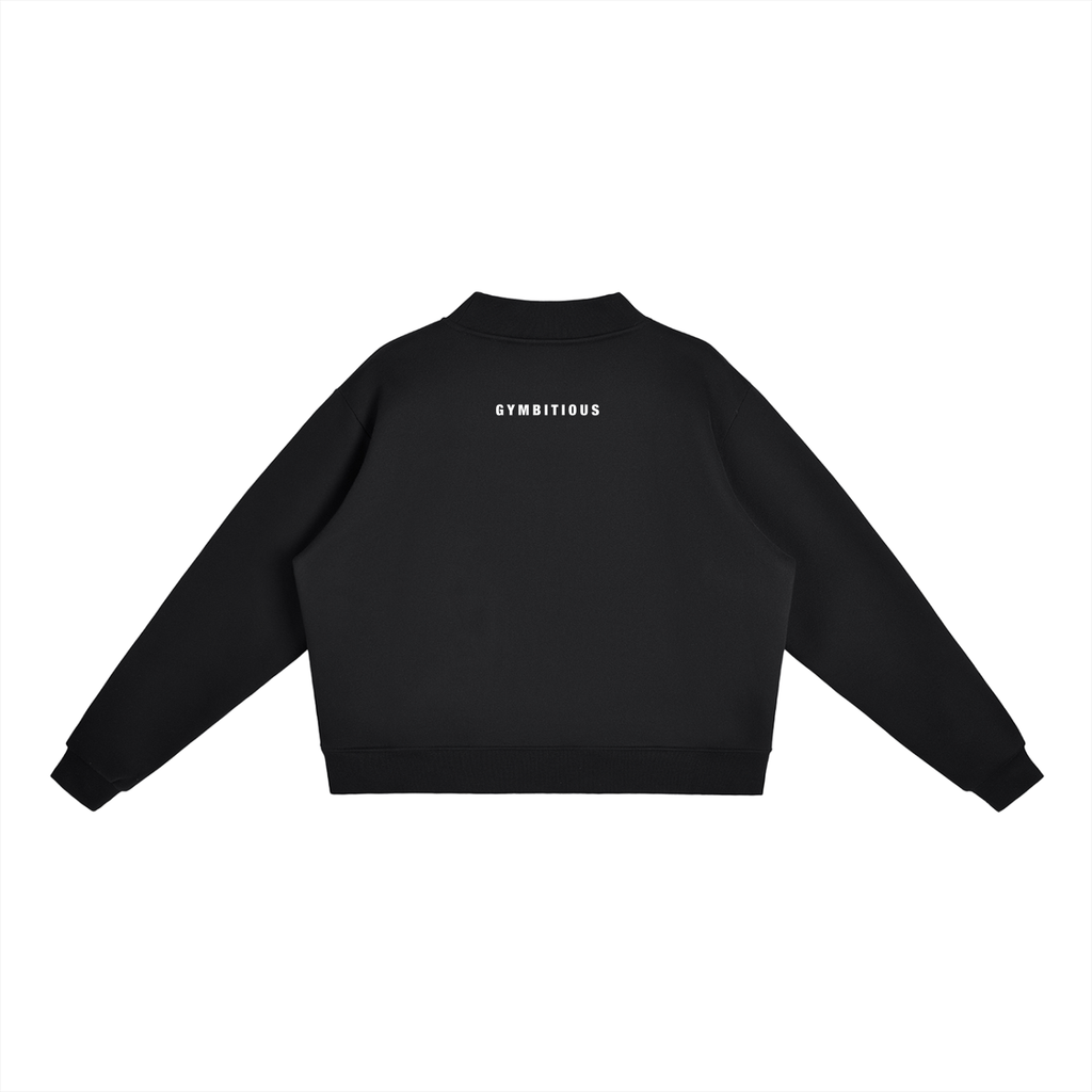Gymbitious Branded Essential Fleece Mock-Neck Crew Sweatshirt