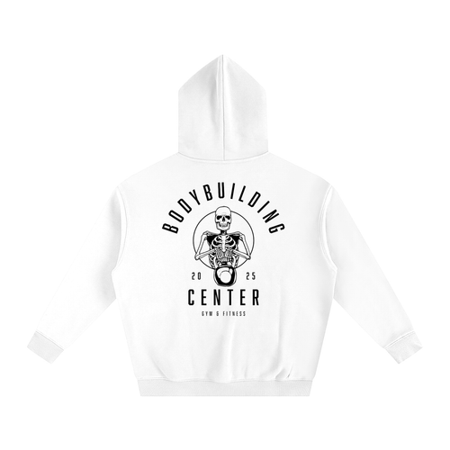 Bodybuilding Center Skeleton holding Kettle Ball