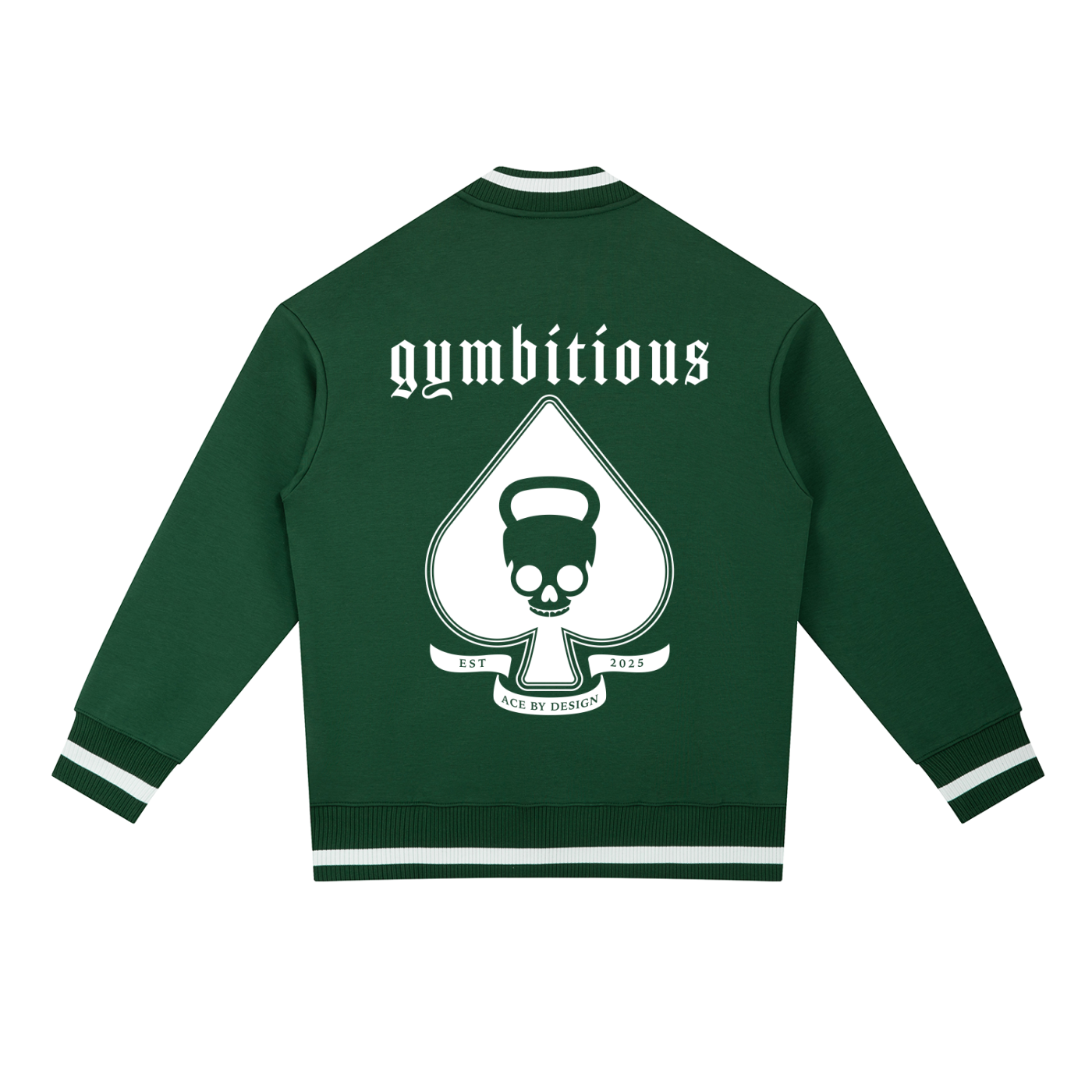 GYMBITIOUS ACE VARSITY BOMBER JACKET