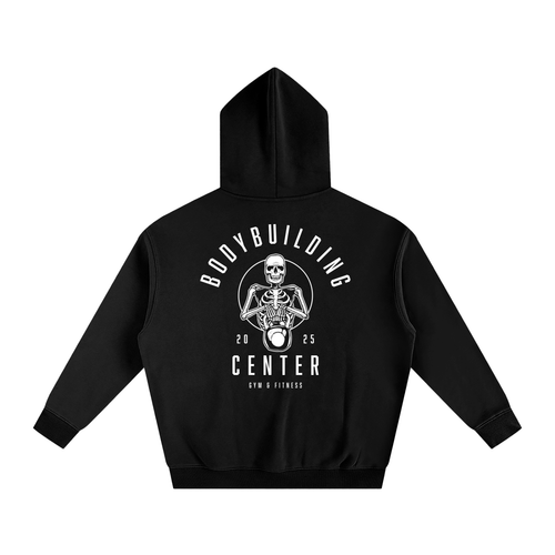 Bodybuilding Center Skeleton holding Kettle Ball
