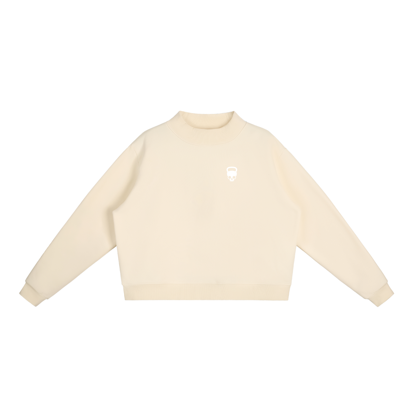 Gymbitious Branded Essential Fleece Mock-Neck Crew Sweatshirt