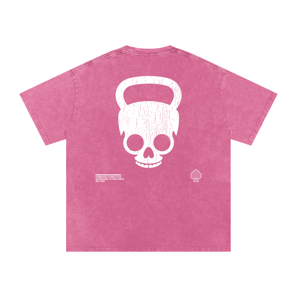 Gymbitious Fitness Club Snow Washed Oversized Cotton T-Shirt