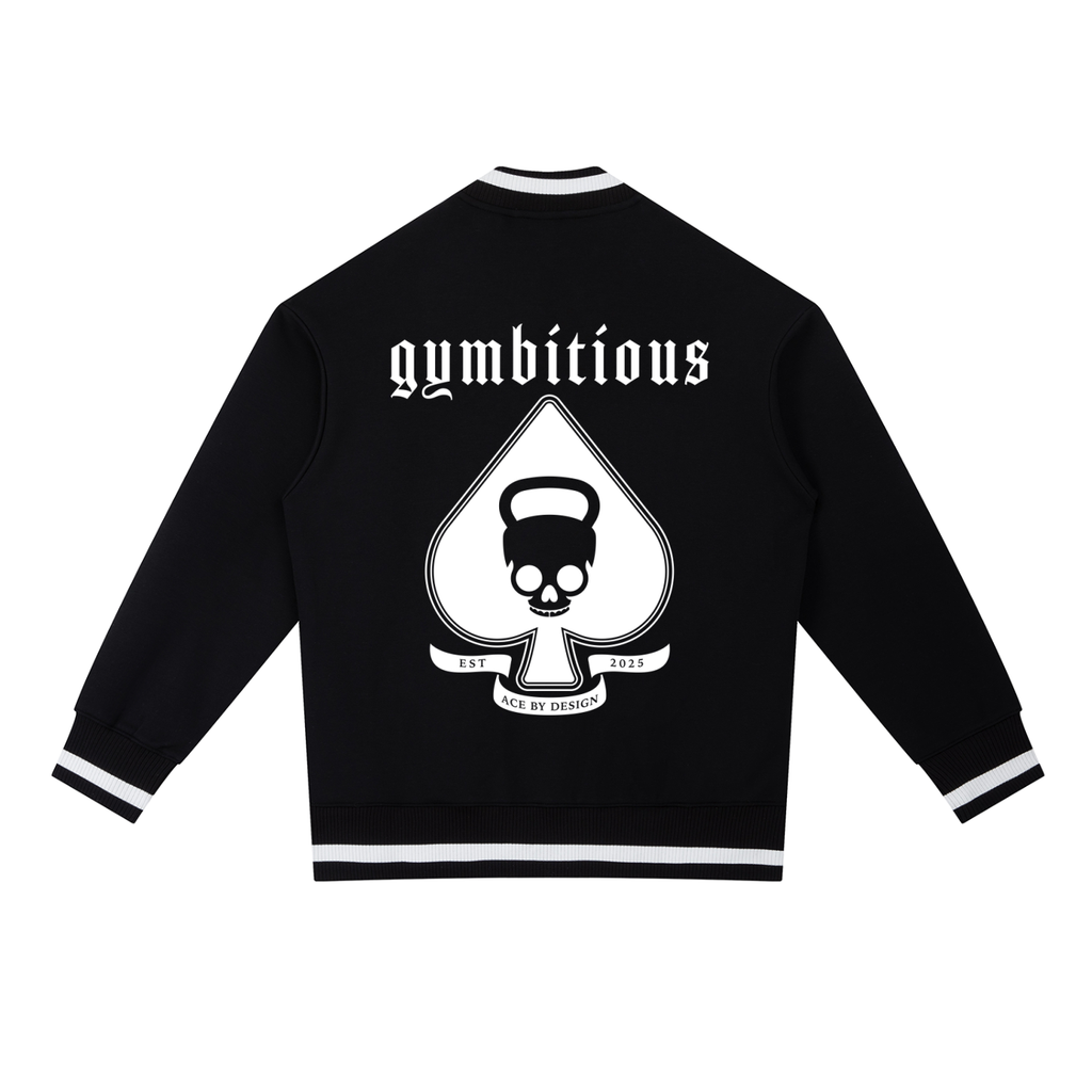 GYMBITIOUS ACE VARSITY BOMBER JACKET