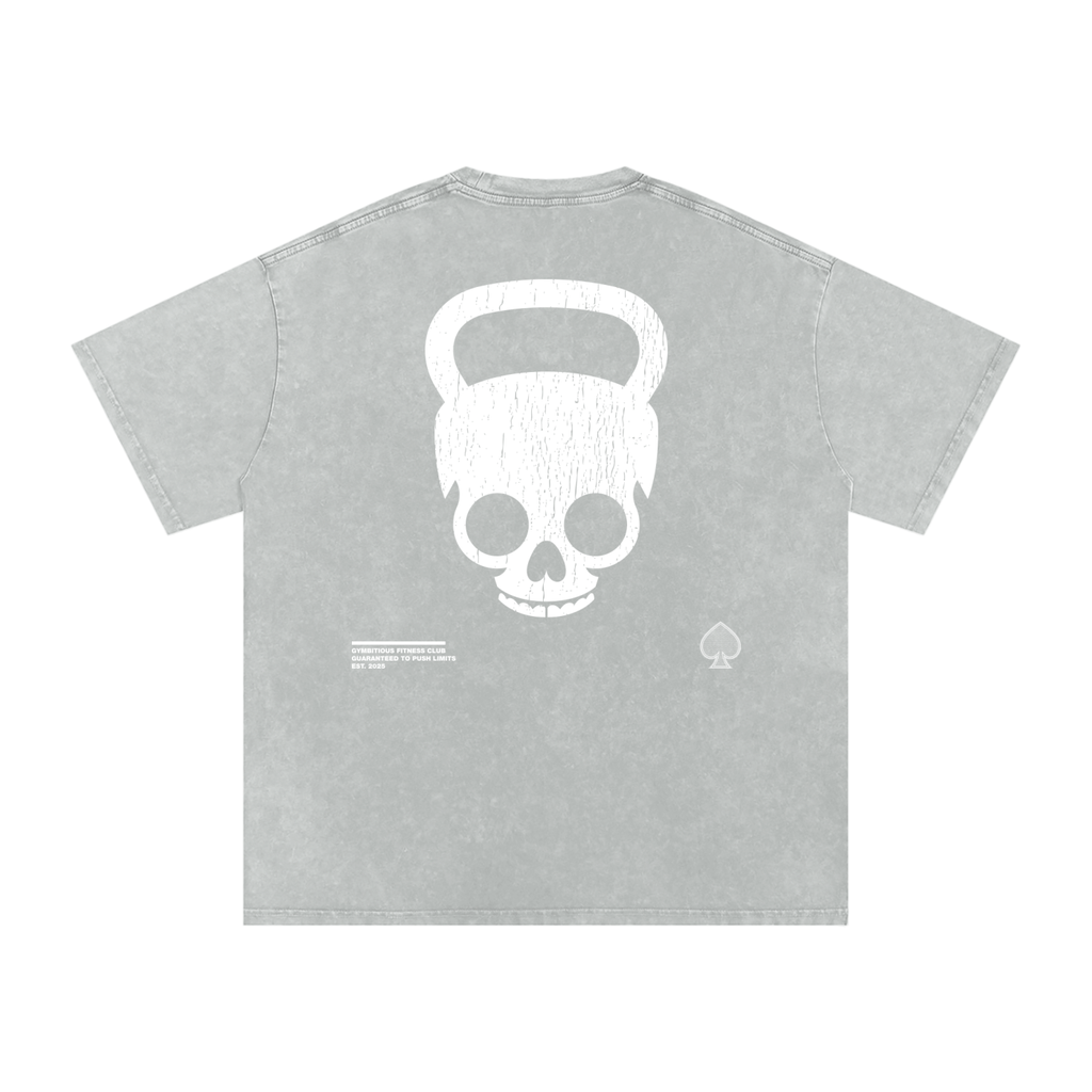 Gymbitious Fitness Club Snow Washed Oversized Cotton T-Shirt