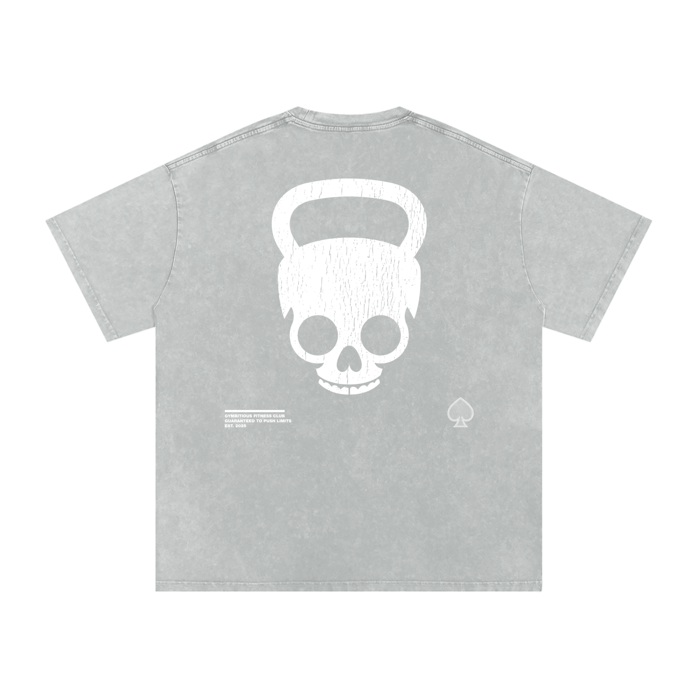 Gymbitious Fitness Club Snow Washed Oversized Cotton T-Shirt