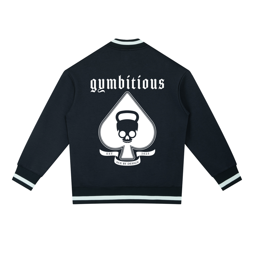 GYMBITIOUS ACE VARSITY BOMBER JACKET