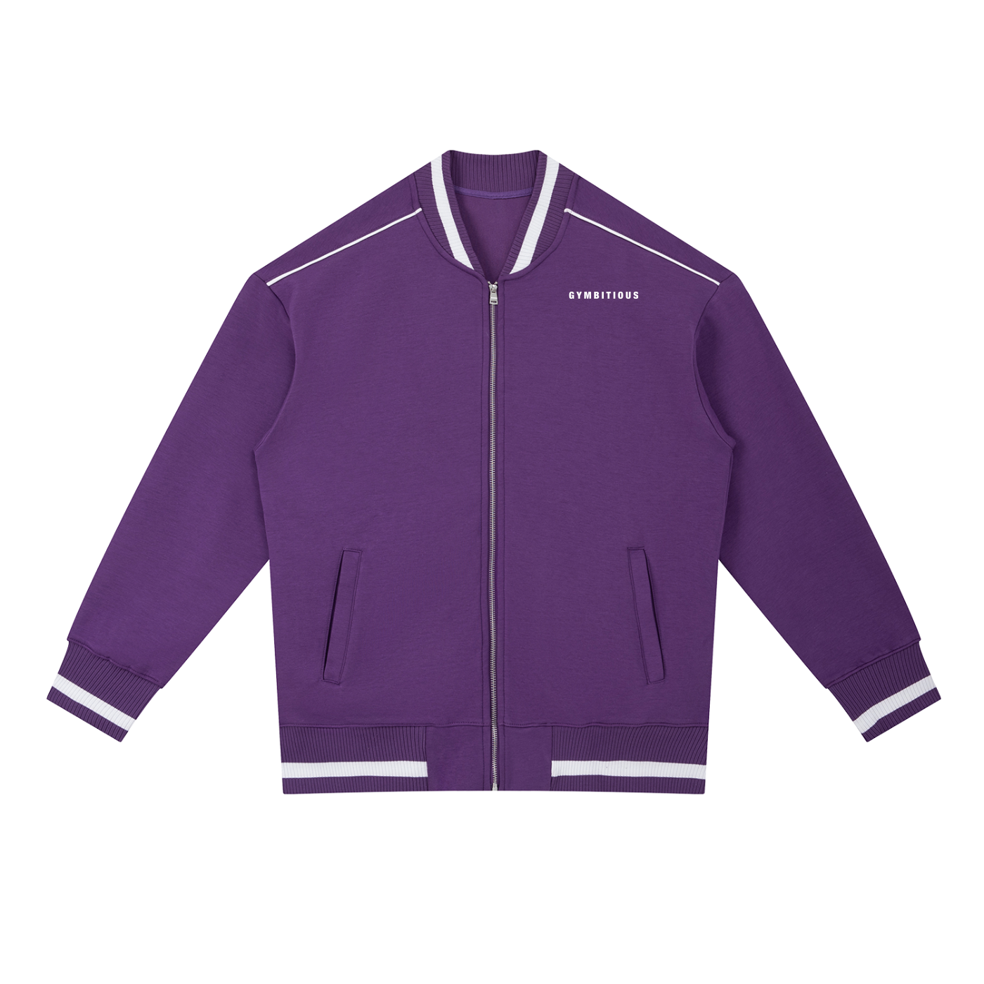 GYMBITIOUS MINIMAL VARSITY BOMBER JACKET