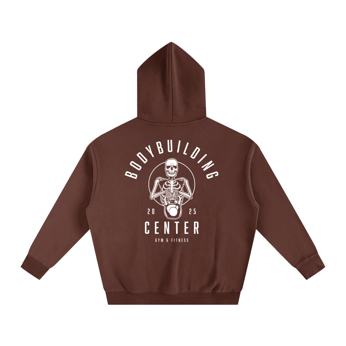 Bodybuilding Center Skeleton holding Kettle Ball