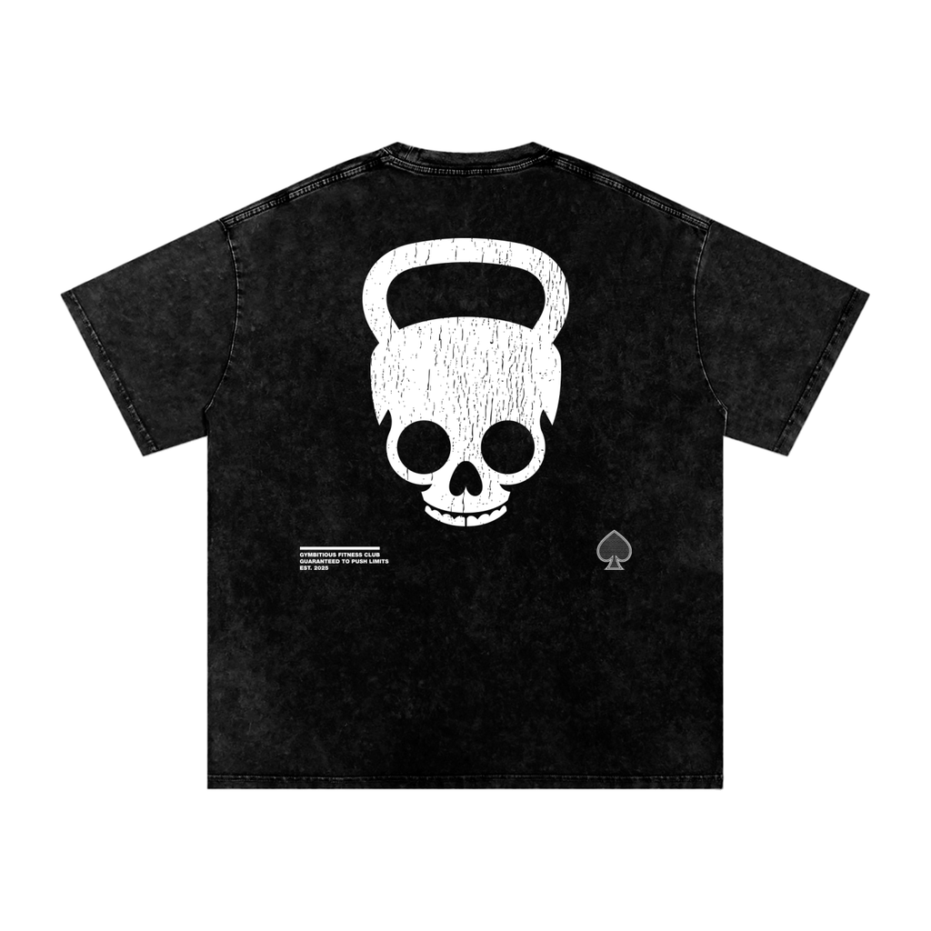 Gymbitious Fitness Club Snow Washed Oversized Cotton T-Shirt