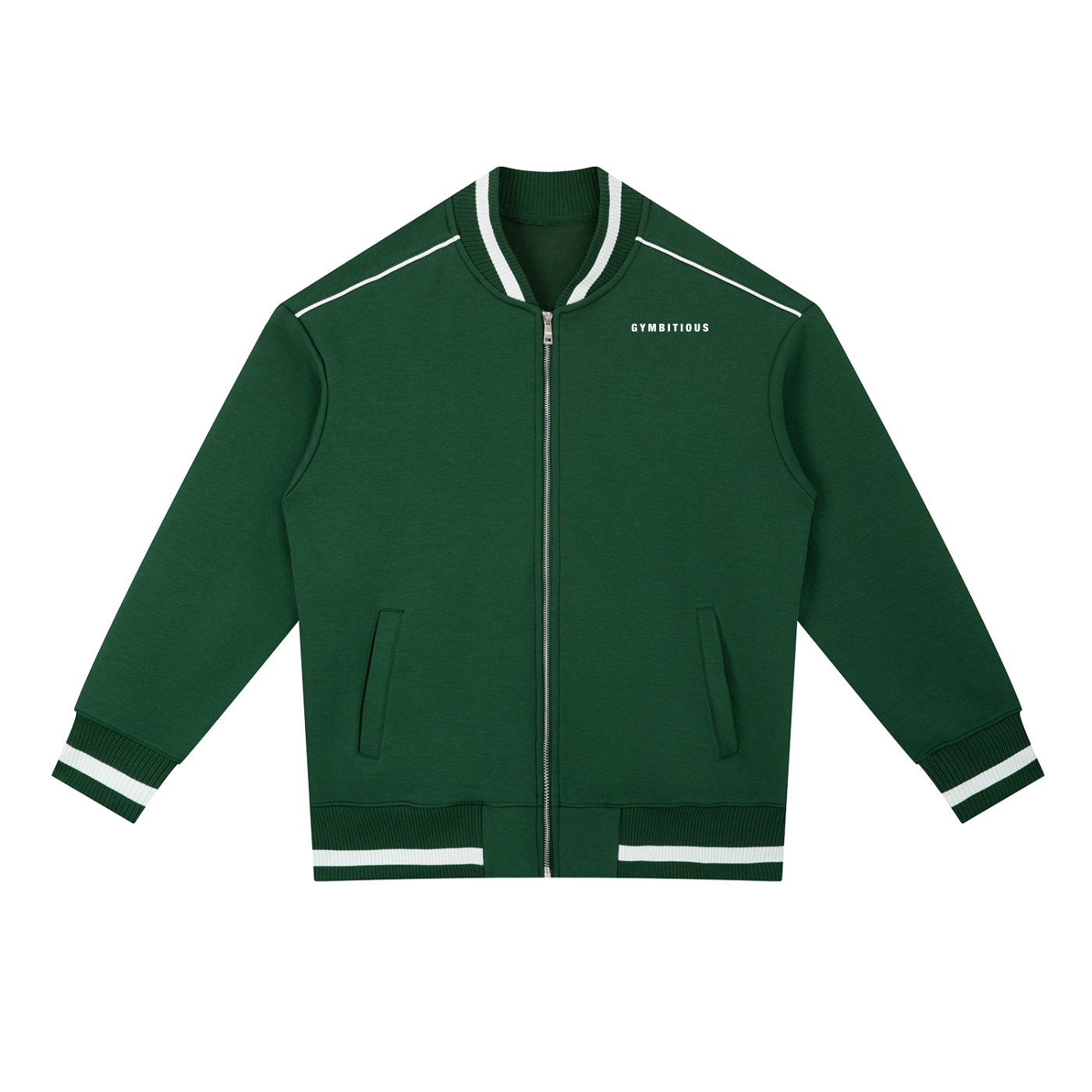 GYMBITIOUS MINIMAL VARSITY BOMBER JACKET