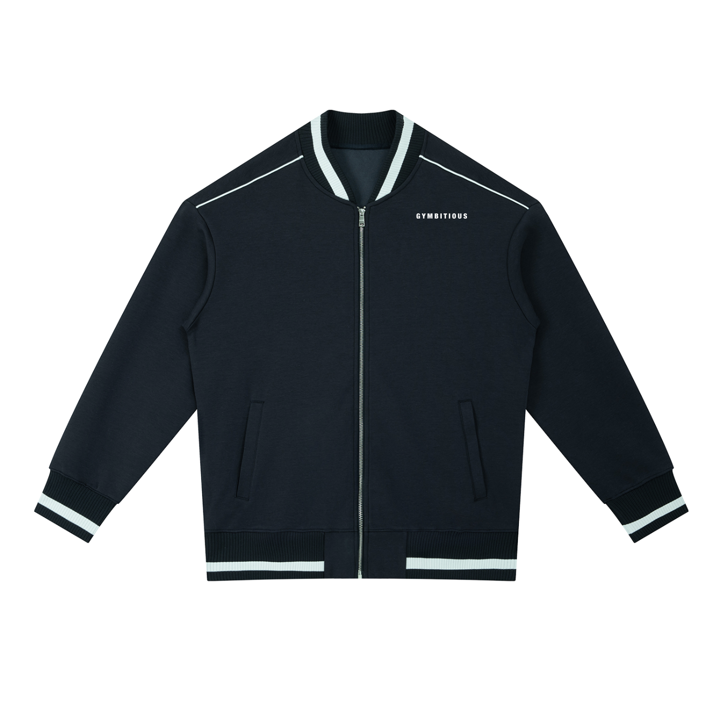 GYMBITIOUS MINIMAL VARSITY BOMBER JACKET