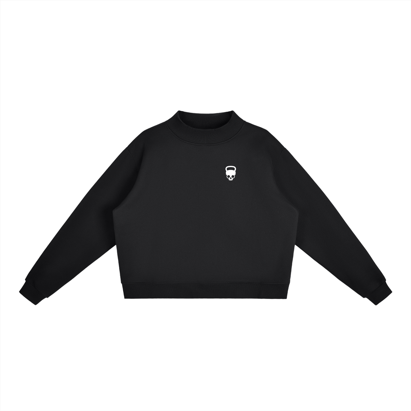 Gymbitious Branded Essential Fleece Mock-Neck Crew Sweatshirt