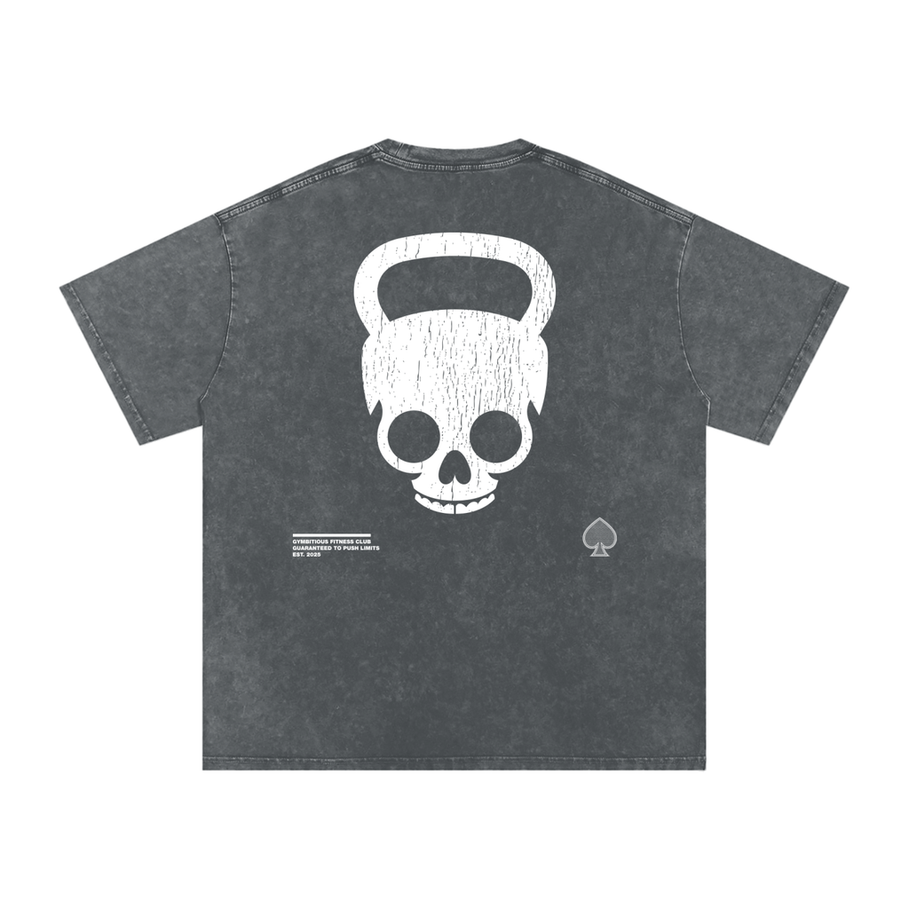 Gymbitious Fitness Club Snow Washed Oversized Cotton T-Shirt