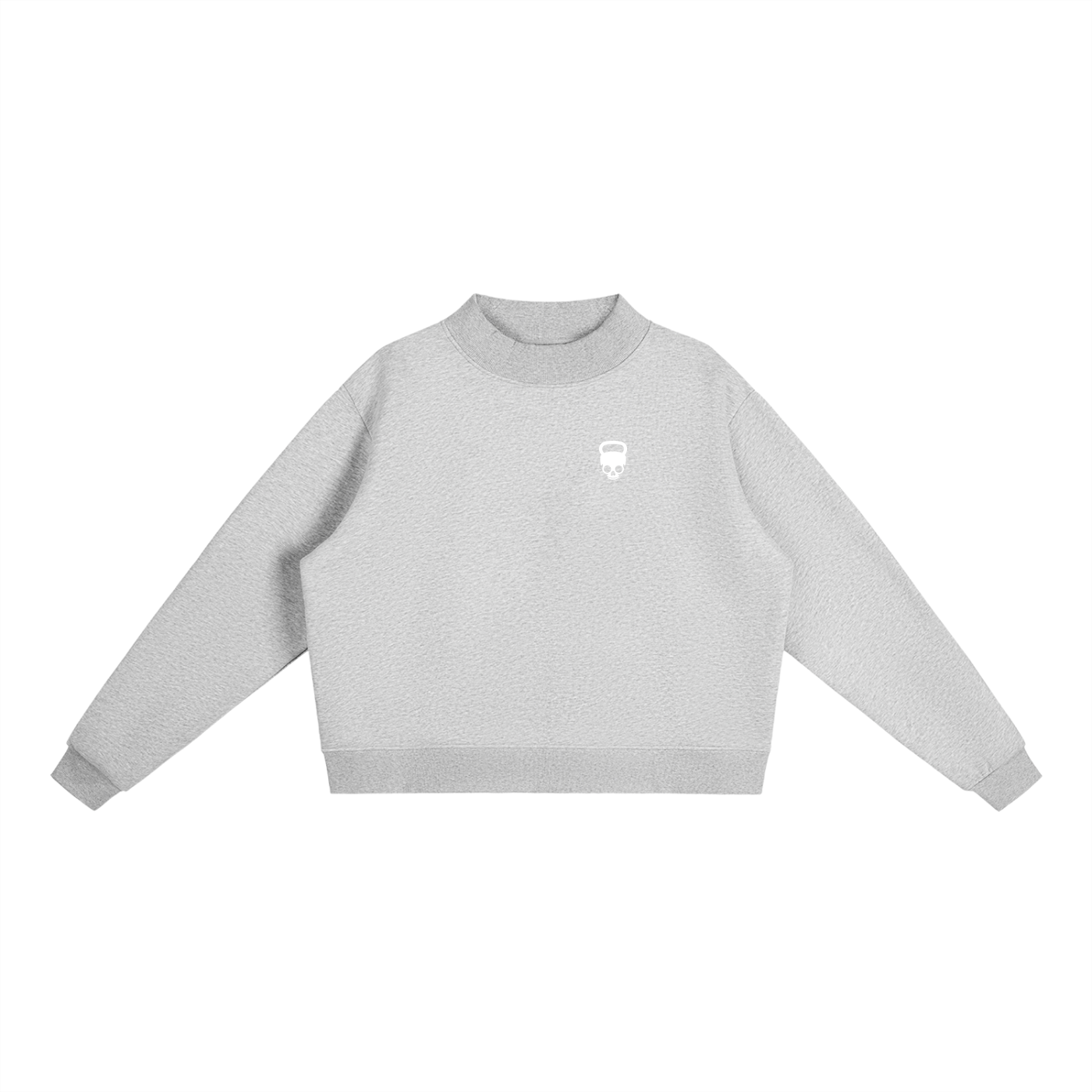 Gymbitious Branded Essential Fleece Mock-Neck Crew Sweatshirt