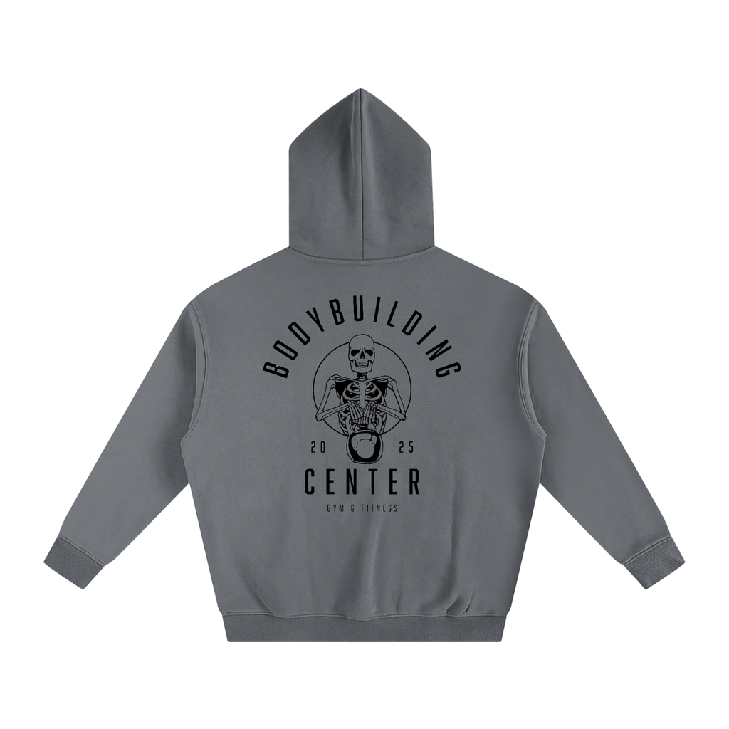 Bodybuilding Center Skeleton holding Kettle Ball