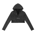 Gymbitious Branded Women's Vintage Washed Raw Edge Hoodie