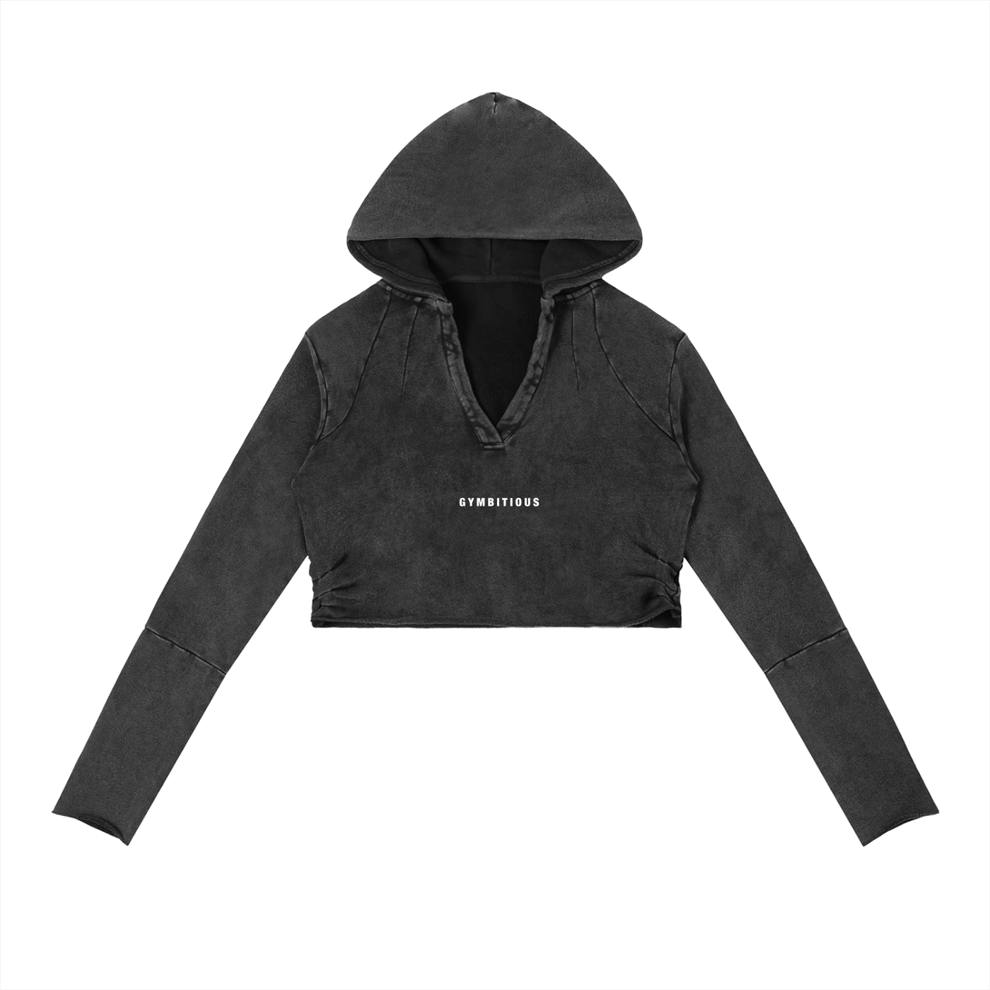 Gymbitious Branded Women's Vintage Washed Raw Edge Hoodie