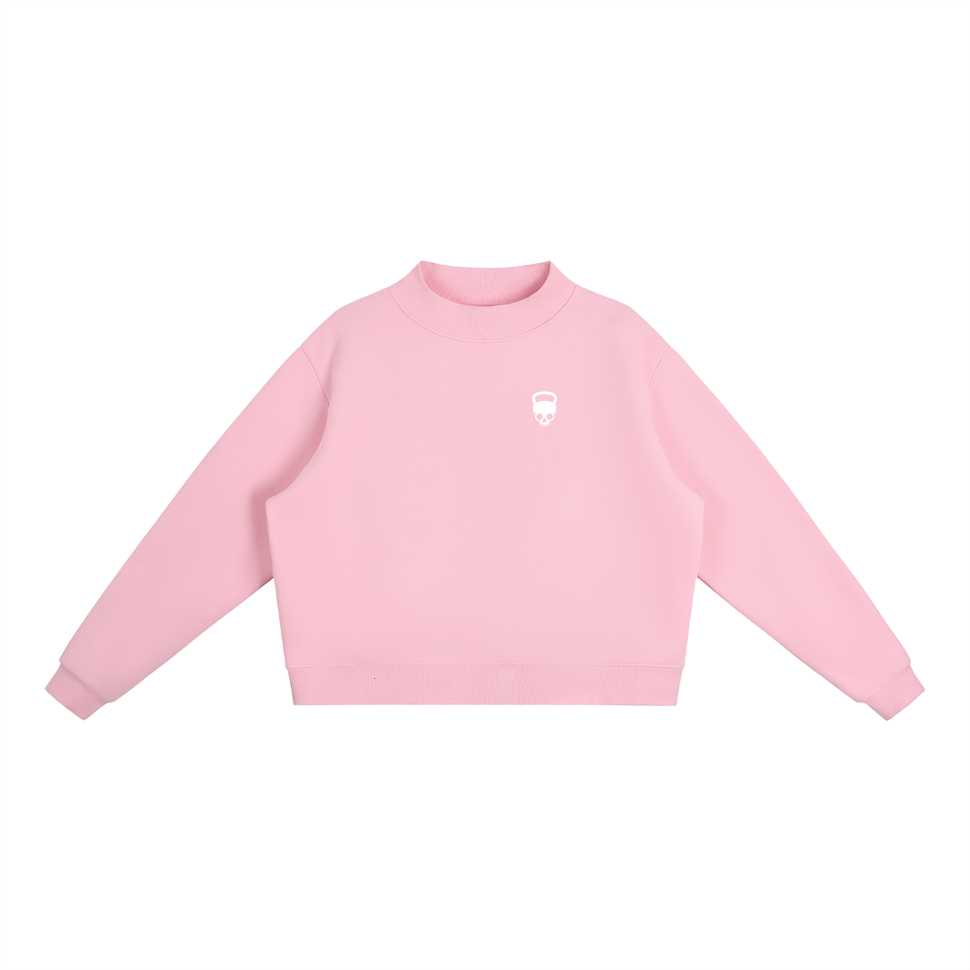Gymbitious Branded Essential Fleece Mock-Neck Crew Sweatshirt