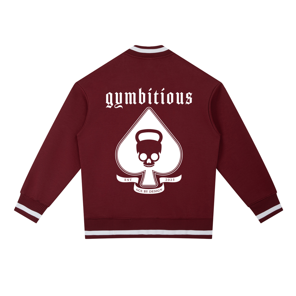 GYMBITIOUS ACE VARSITY BOMBER JACKET