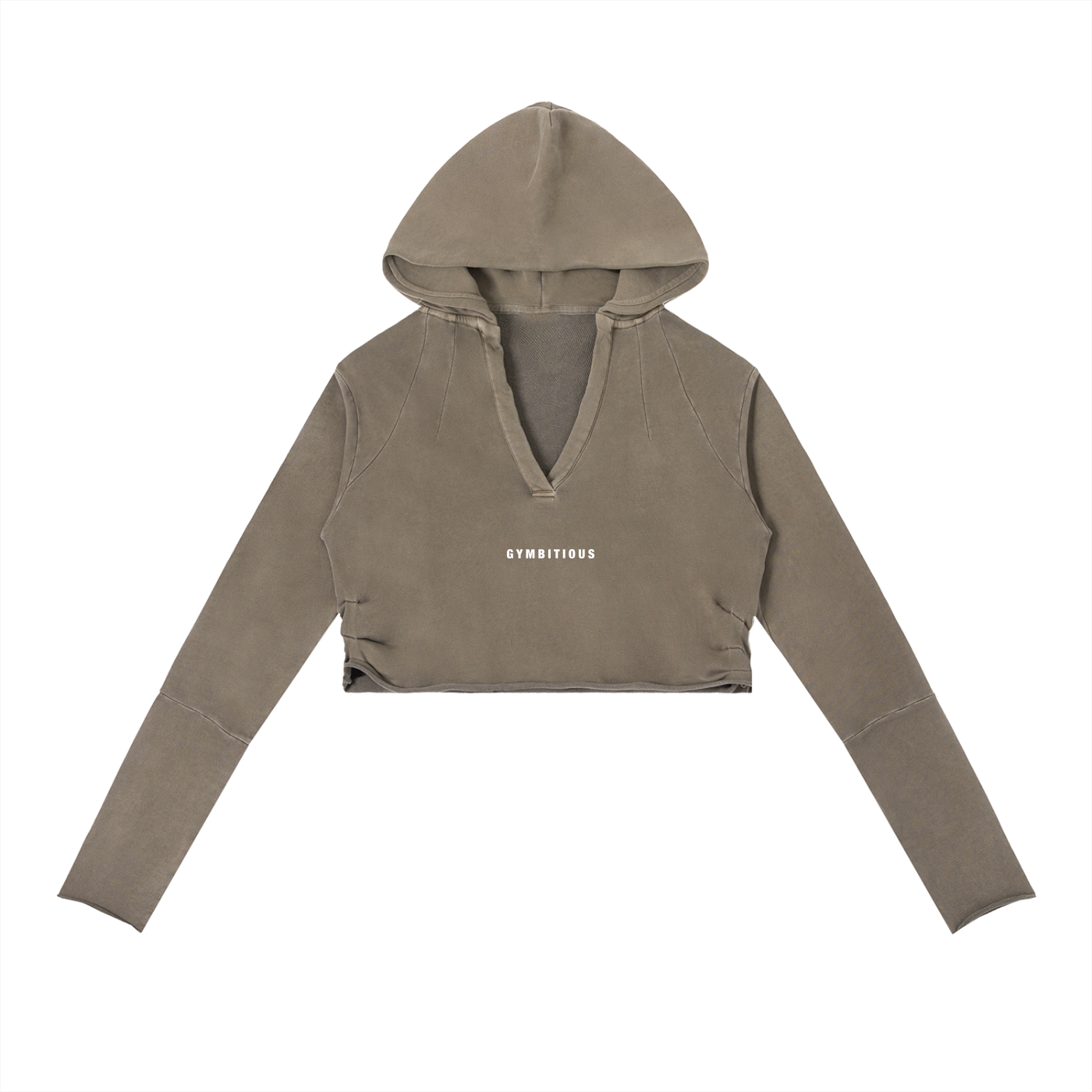 Gymbitious Branded Women's Vintage Washed Raw Edge Hoodie