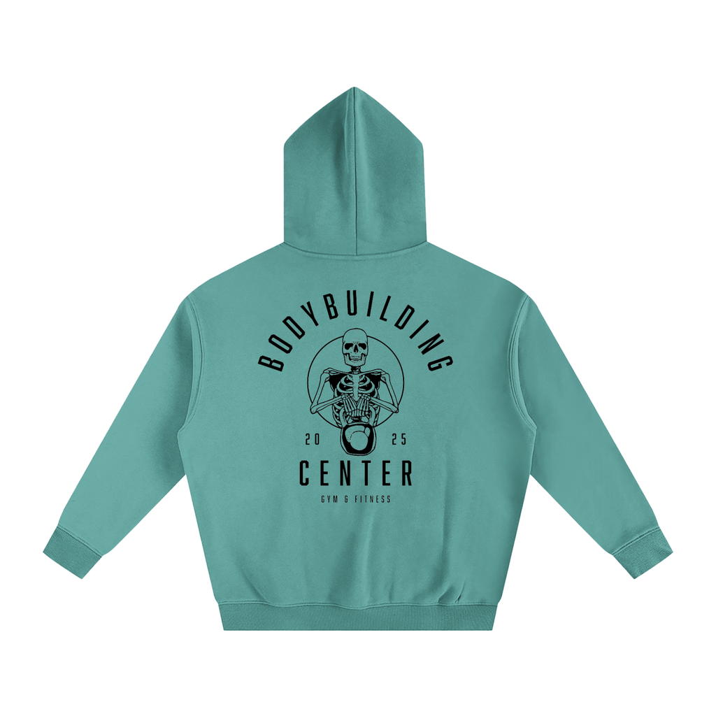 Bodybuilding Center Skeleton holding Kettle Ball
