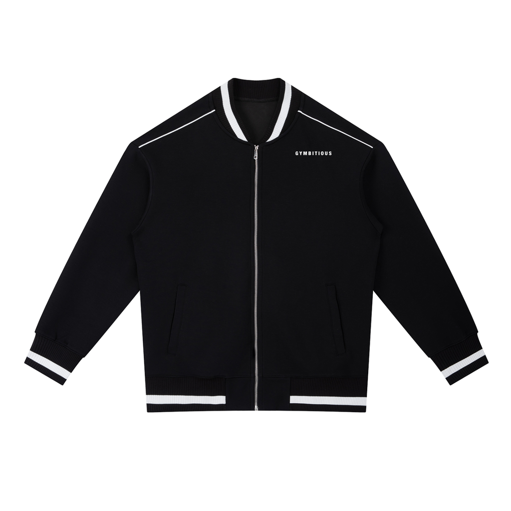 GYMBITIOUS MINIMAL VARSITY BOMBER JACKET
