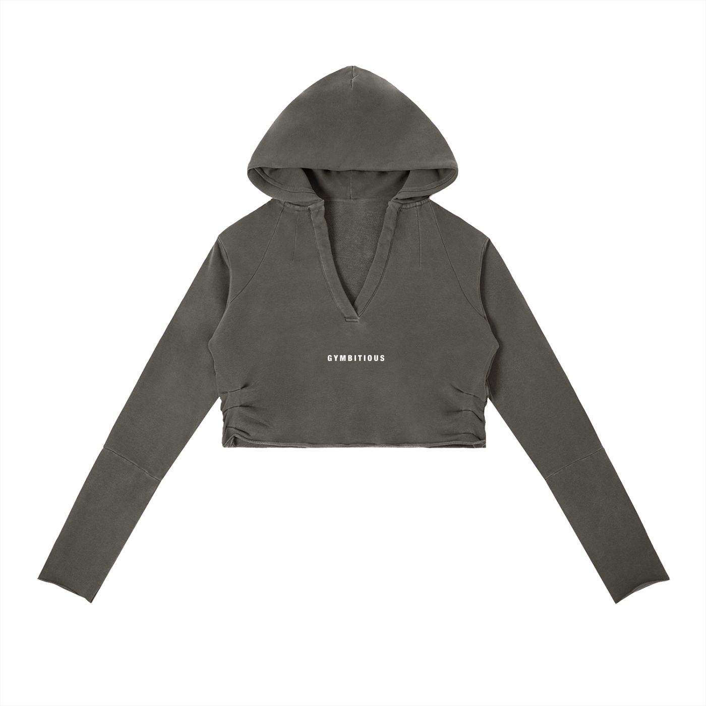 Gymbitious Branded Women's Vintage Washed Raw Edge Hoodie