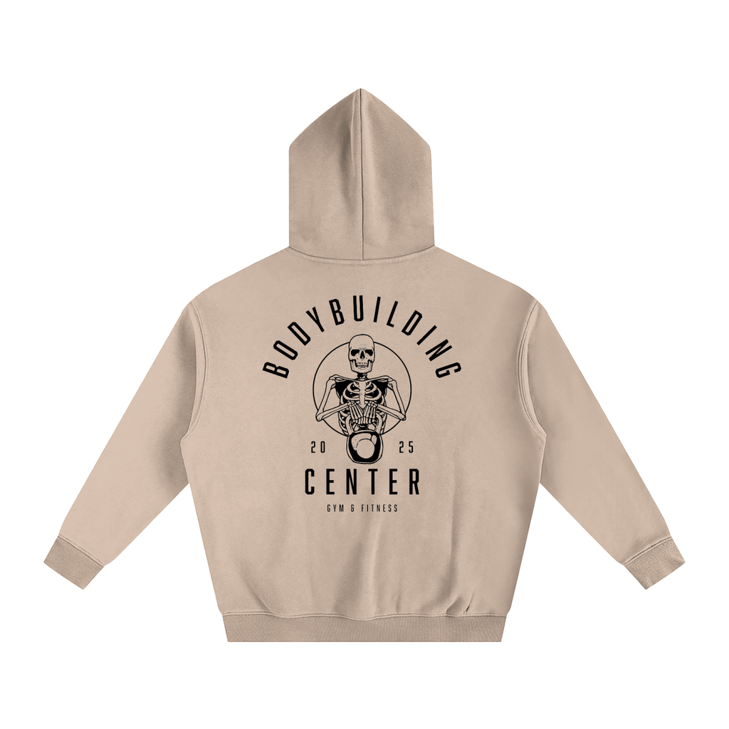 Bodybuilding Center Skeleton holding Kettle Ball