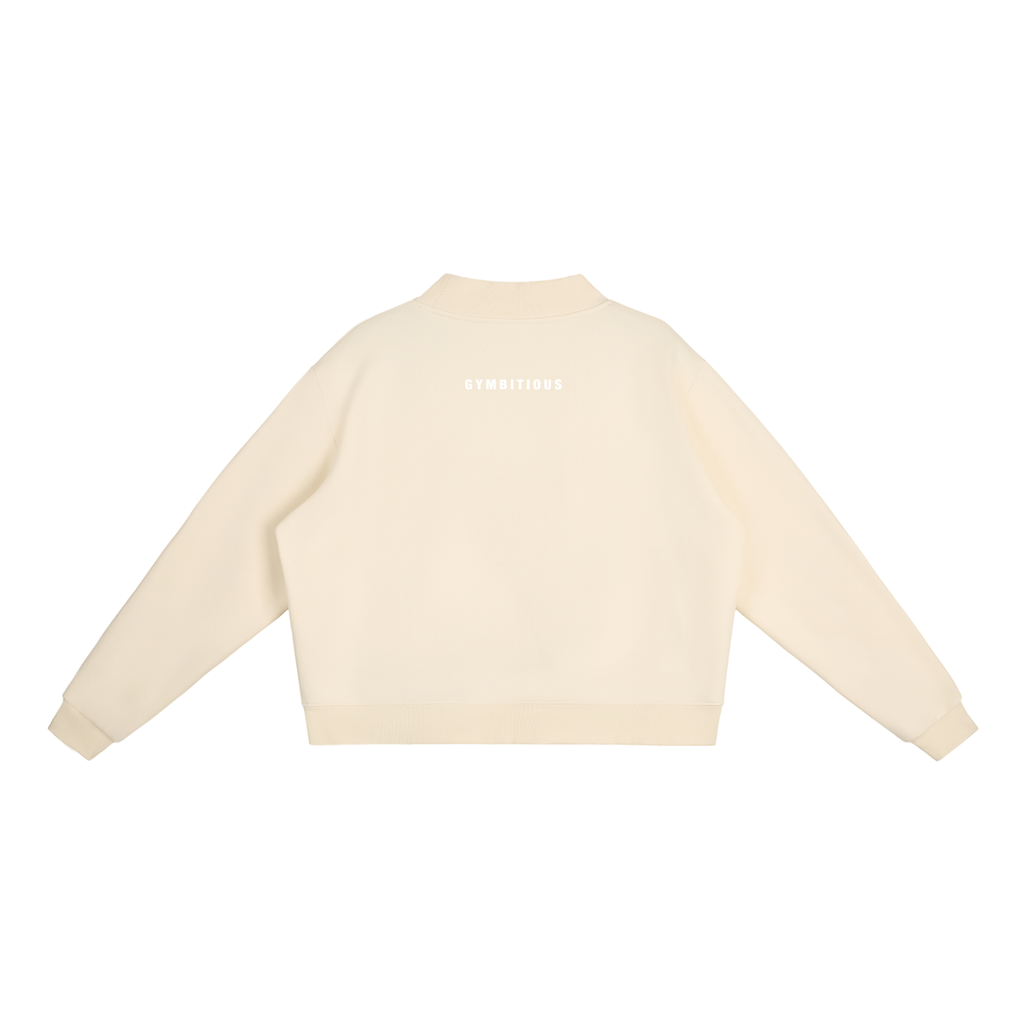 Gymbitious Branded Essential Fleece Mock-Neck Crew Sweatshirt
