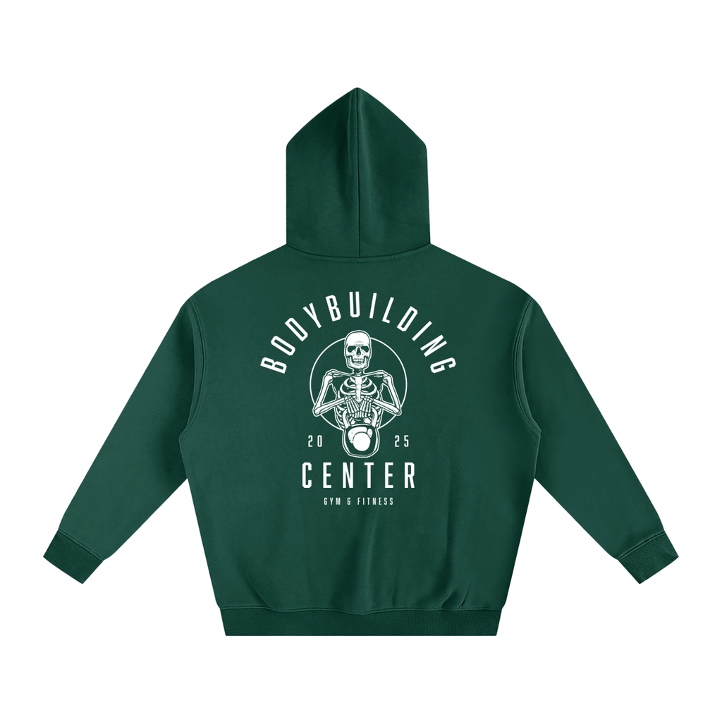 Bodybuilding Center Skeleton holding Kettle Ball
