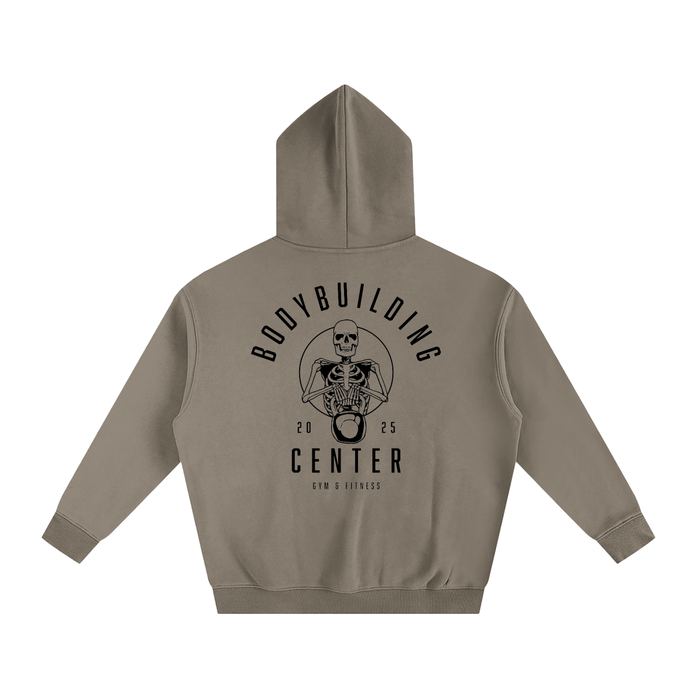 Bodybuilding Center Skeleton holding Kettle Ball