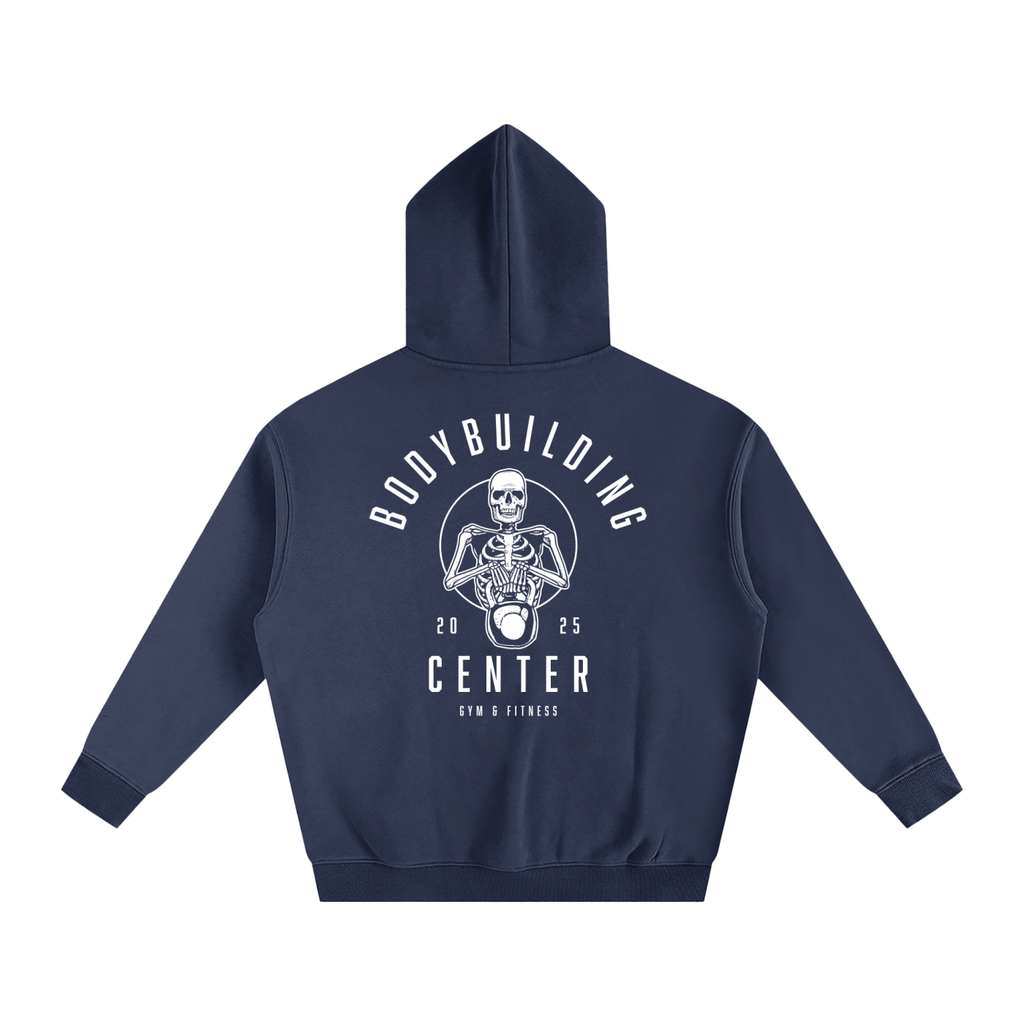 Bodybuilding Center Skeleton holding Kettle Ball