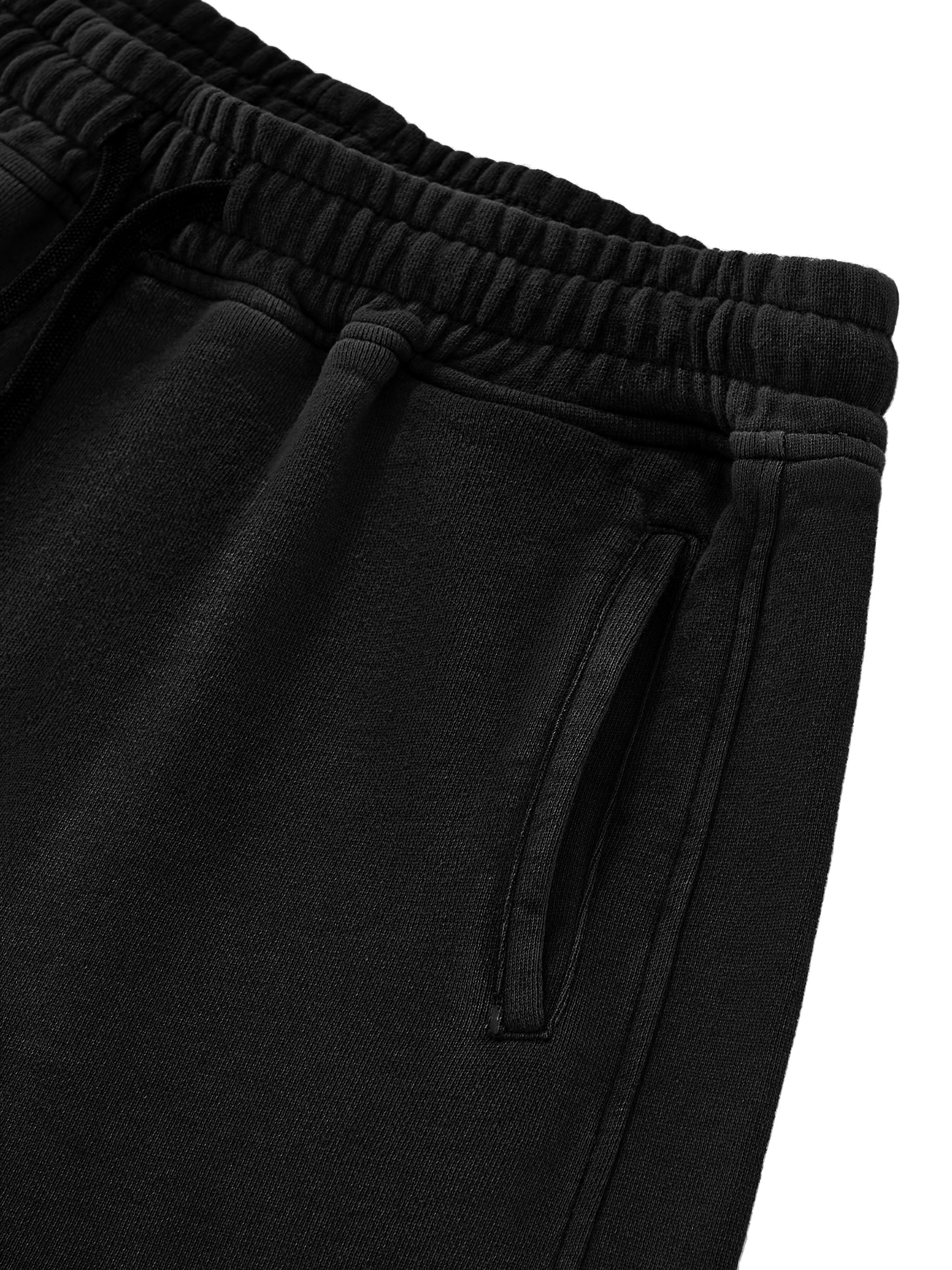 Gymbitious Destressed Snow Washed Raw Edge Drawstring Shorts